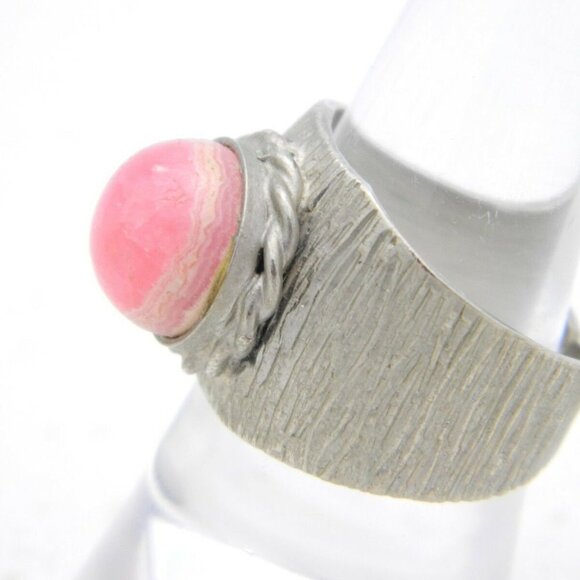 VTG Silver Tone Raw Polished Pink Morganite Stone - Picture 2 of 5